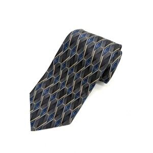 Umberto Bossi Roma Milano 100% Silk Tie - Handmade Geometric Pattern Italy NWT